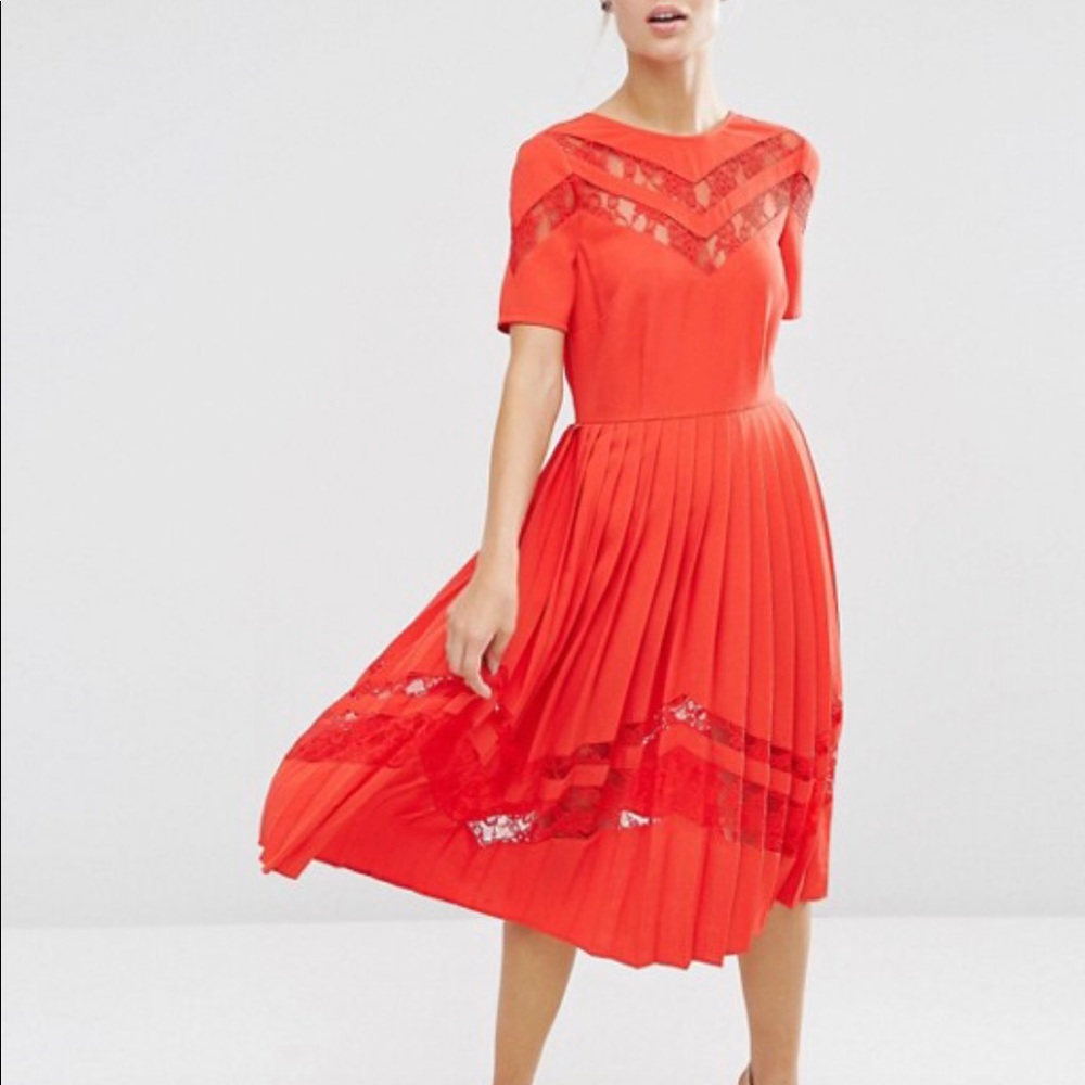 ASOS red midi dress